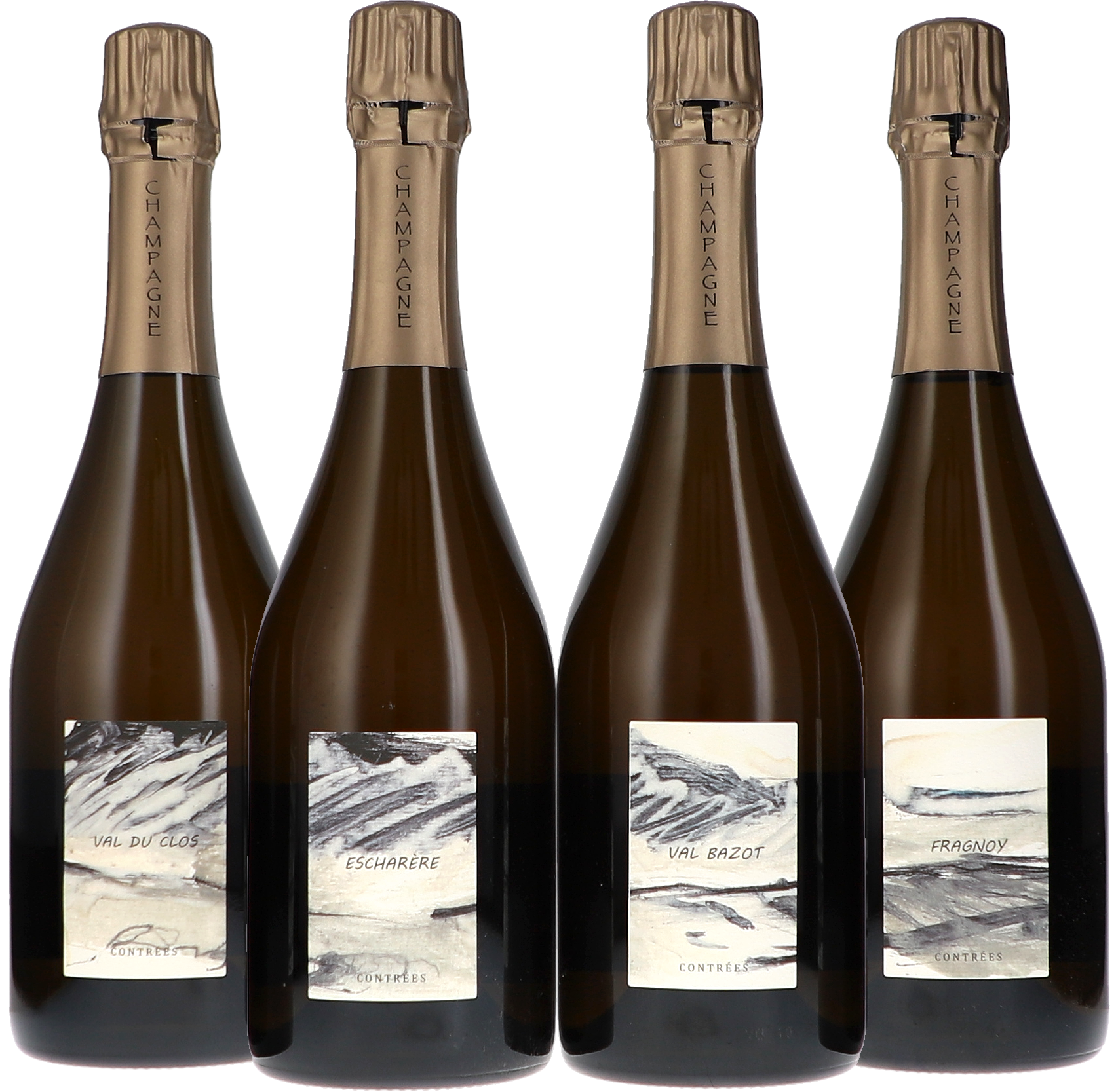 Olivier Horiot Contrées 4x750ml BdN Brut Nature: Fragnoy, Val Bazot, Escharère, Val du Clos 2010