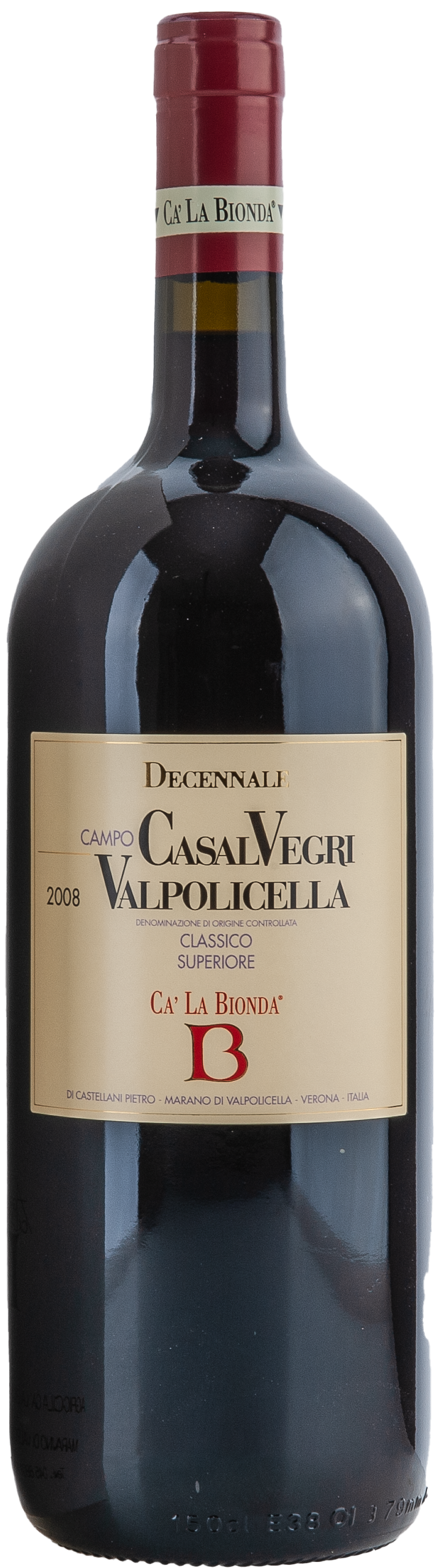 Ca´ La Bionda Valpolicella Classico Superiore DOC Casal Vegri Decannale 2008