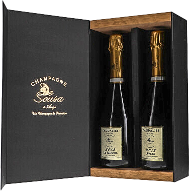 De Sousa et Fils 2er-Kiste Cuvée Caudalies "Avize" & "Le Mesnil" Grand Cru 2012